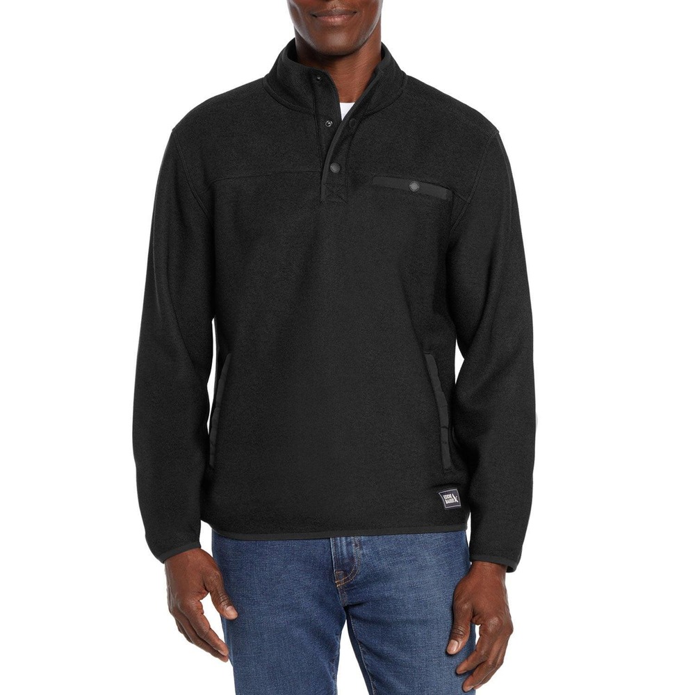 Eddie Bauer Mens Sweater Fleece Pullover‎ Jacket Black Large NWT